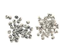 Trimming Shop Brass Cone Shaped Punk Studs with Pinback Rivets Decorative Accessory for Purses, Leathercraft, Clothing, DIY Crafts (6.5mm, Silver, 100pcs)