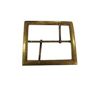 Trimming Shop Brass Large Rectangle 82mm Unisex Santa Claus Belt Buckle, Durable, Lightweight, Fancy Clip Straps for Fashion Accessories, Jackets, Trench Coats, 2pcs