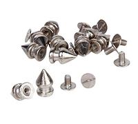 Trimming Shop Brass Punk Style Spike Rivet Studs with Press Tool for Clothing, Jackets, Jeans, Bags, Leather Craft, Denim, Shoe (5mm x 8mm, Silver, 50pcs)