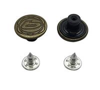 Trimming Shop Bronze 17mm Brass Jeans Button Hammer on Tack Fasteners with Aluminium Back Pin Hand Pressed Studs for Clothing Repairing, Denims, Jackets, 10pcs