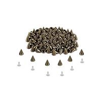 Trimming Shop Bronze 7.5mm x 8mm Brass Spike Cone Studs with Pins for Leather Crafts, Decorative Leather Rivets for Sewing and Clothing Repair, Punk and Goth Accessory, 100pcs