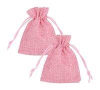 Trimming Shop Burlap bag with Drawstring 7x9cm Hessian Sack Fabric Gift Bags Lightweight & Reusable Small bags for Wedding, Gift, Christmas Gifts, Birthday, Jewelry Pouches, Pink, 10pcs