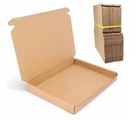 Trimming Shop C5 Brown Postal PIP Boxes 240x160x24mm Royal Mail Large Letter Cardboard Mailers with Self Lock Tuck Flaps, Flatpack Shipping Cartons for Documents & E-Commerce Packs - 50pcs