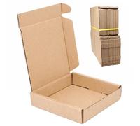 Trimming Shop C7 Brown Postal PIP Boxes 101x101x24mm Royal Mail Large Letter Cardboard Mailers with Self Lock Tuck Flaps, Corrugated Flatpack Shipping Boxes for Documents & E-Commerce, 10pcs