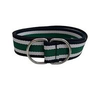 Trimming Shop Canvas Belt with Double D - Ring Buckle for Men & Women, Adjustable Waistband Braided Webbing Belt for Formal and Casual Wear, Tri-Colour, 34mm Wide