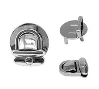 Trimming Shop Catch Tuck Lock Clasp Buckle Purse Closer Thumb Lock for Leather Bag, Purse, Handbag, Scrapbooking, Art & Craft, DIY Projects, Silver, 28mm x 23mm, 1pc
