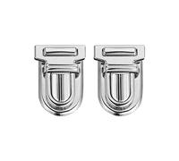 Trimming Shop Catch Tuck Lock Clasp Buckle Purse Closer Thumb Lock for Leather Bag, Purse, Handbag, Scrapbooking, Art & Craft, DIY Projects, Silver, 25mm, 2pcs