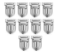 Trimming Shop Catch Tuck Lock Clasp Buckle Purse Closer Thumb Lock for Leather Bag, Purse, Handbag, Scrapbooking, Art & Craft, DIY Projects, Silver, 25mm, 10pcs