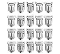 Trimming Shop Catch Tuck Lock Clasp Buckle Purse Closer Thumb Lock for Leather Bag, Purse, Handbag, Scrapbooking, Art & Craft, DIY Projects, Silver, 25mm, 50pcs