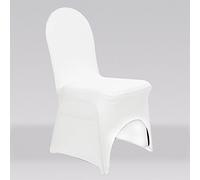 Trimming Shop Chair Cover Spandex Polyester Stretch Fabric Dining Slipcovers Washable & Removable Protective Wedding Chair Cover for Wedding Banquets Ceremony & Hotel Dinner (White, Pack of 20)