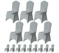 Trimming Shop Chair Cover Spandex Polyester Stretch Fabric Dining Slipcovers Washable & Removable Protective Wedding Chair Cover for Wedding Banquets Ceremony & Hotel Dinner (Silver, Pack of 30)