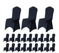 Trimming Shop Chair Cover Spandex Polyester Stretch Fabric Dining Slipcovers Washable & Removable Protective Wedding Chair Cover for Wedding Banquets Ceremony & Hotel Dinner (Navy Blue, Pack of 40)