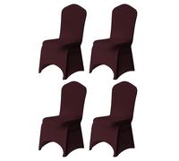 Trimming Shop Chair Cover Spandex Polyester Stretch Fabric Dining Slipcovers Washable & Removable Protective Wedding Chair Covers for Banquets Ceremony & Hotel Dinner (Burgundy, Pack of 4)