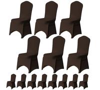Trimming Shop Chair Cover Spandex Polyester Stretch Fabric Dining Slipcovers Washable & Removable Protective Wedding Chair Cover for Wedding Banquets Ceremony & Hotel Dinner (Chocolate, Pack of 30)