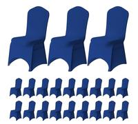 Trimming Shop Chair Cover Spandex Polyester Stretch Fabric Dining Slipcovers Washable & Removable Protective Wedding Chair Covers for Banquets Ceremony & Hotel Dinner (Royal Blue, Pack of 50)