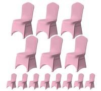 Trimming Shop Chair Cover Spandex Polyester Stretch Fabric Dining Slipcovers Washable & Removable Protective Wedding Chair Cover for Wedding Banquets Ceremony & Hotel Dinner (Baby Pink, Pack of 20)