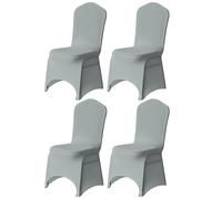 Trimming Shop Chair Cover Spandex Polyester Stretch Fabric Dining Slipcovers Washable & Removable Protective Wedding Chair Cover for Wedding Banquets Ceremony & Hotel Dinner (Silver, Pack of 4)
