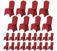 Trimming Shop Chair Cover Spandex Polyester Stretch Fabric Dining Slipcovers Washable & Removable Protective Wedding Chair Cover for Wedding Banquets Ceremony & Hotel Dinner (Red, Pack of 100)