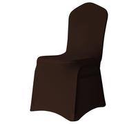 Trimming Shop Chair Cover Spandex Polyester Stretch Fabric Front Flat Dining Sliovers Washable & Removable Wedding Chair Cover for Banquets Ceremony & Hotel Dinner (Chocolate, Pack of 1)
