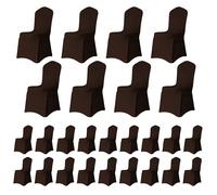 Trimming Shop Chair Cover Spandex Polyester Stretch Fabric Front Flat Dining Sliovers Washable & Removable Wedding Chair Cover for Banquets Ceremony & Hotel Dinner (Chocolate, Pack of 150)