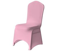 Trimming Shop Chair Cover Wedding Spandex Arched Front Chair Covers Stretch Fabric Removable Washable Protective Universal Slipcovers for Wedding Banquet Christmas Party Decoration, Baby Pink, 1PC