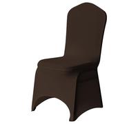 Trimming Shop Chair Cover Wedding Spandex Arched Front Chair Covers Stretch Fabric Removable Washable Protective Universal Slipcovers for Wedding Banquet Christmas Party Decoration, Chocolate, 1PC