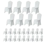 Trimming Shop Chair Cover Wedding Spandex Arched Front Chair Covers Stretch Fabric Removable Washable Protective Universal Slipcovers for Wedding Banquet Christmas Party Decoration, White, 100PCS