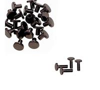 Trimming Shop Chicago Screw Rivets Flat Head Durable Brass Snap Rivets Head Stud Nail Rivets Anti Resistant Chicago Button for DIY Planner, Leather Decoration & Bookbinding, Black, 9mm x 6mm, 10pcs