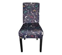 Trimming Shop Christmas Dining Chair Covers, Reindeer Printed, Navy, 1pc