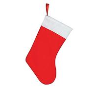 Trimming Shop Christmas Stockings Red Felt Large Xmas Sock Hanging Bags For Fireplace Candy Gifts Bag Home Decoration Novelty Accessories, 1pc, 38cm x 18cm