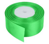 Trimming Shop Classic Green Ribbon Roll - 40mm x 25 Metres - Double Sided Satin Brightly Coloured - 100% Polyester - for Gift Wrapping, Decorating, Arts and Craft - Machine Washable