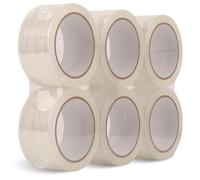 Trimming Shop Clear BOPP Packing Tape 48mm × 66 metres - 6 Pack Transparent Adhesive Rolls for Carton Sealing, Gift Wrapping, Home & E-commerce Packaging Supplies