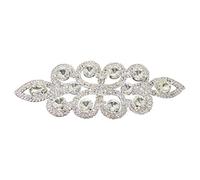 Trimming Shop Clear Diamante Motif Crystal Rhinestone Applique Patch for Embellishment Wedding Bridal Dresses, Sash Belt, Casual & Formal Wear, Girls Fashion Accessory, 190mm x 75mm, 1pcs