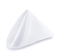 Trimming Shop Cloth Napkins 20 Inch x 20 Inch Dinner Table Napkins, Washable Reusable Cotton Polyester Table Napkin for Wedding, Banquet, Home, Hotel, Cocktail, Dining Party, White, 50pcs