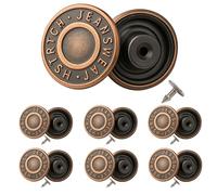 Trimming Shop Copper Bronzes 17mm Metal Jeans Buttons Durable Tack Fasteners with Aluminium Back Pin for Clothing Repairing, Denim Skirt, Jackets,10pcs
