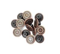 Trimming Shop Copper Bronzes 17mm Metal Jeans Buttons Durable Tack Fasteners with Aluminium Back Pin for Clothing Repairing, Denim Skirt, Jackets, 20pcs
