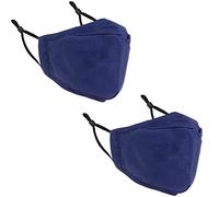 Trimming Shop Cotton Face Mask, Reusable, Washable & Dust Proof, Breathable & Safety Mask, Anti-Pollution Mask, Unisex Face Cover for Running, Cycling & Outdoor Activities, Navy Blue, 2pcs