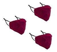 Trimming Shop Cotton Face Mask, Reusable, Washable & Dust Proof, Breathable & Safety Mask, Anti-Pollution Mask, Unisex Face Cover for Running, Cycling & Outdoor Activities, Red, 3pcs