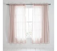 Trimming Shop Cream Voile Curtains 2 Panel Semi-Transparent Sheer Slot Top Curtain Pair 142 x 137cm for Window & Door Lightweight Net Curtain for Bedroom, Kitchen & Living Room