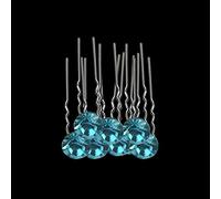 Trimming Shop Crystal Bridal Hair Pins for Weddings: Elegant Stainless Steel Turquoise Rhinestone Hair Clips & Accessories for Women, Girls, Bridesmaids, and Prom, Pack of 40