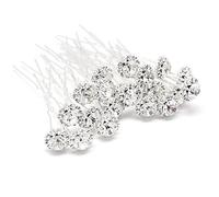 Trimming Shop Crystal Hair Pins Flower Design For Wedding, Bridal Accessories, Party, Women Fashion Accessory, Stainless Steel & Silver Plated, 20pcs