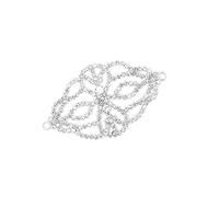Trimming Shop Crystal Rhinestone Motif Applique Patch Diamante Sewing Motif for Wedding, Bridal, Gown, Dress, Fashion Accessories, 80mm x 50mm