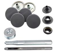 Trimming Shop Dark Green 15mm Press Studs with Black Back Snaps, Metal 4 Part Snap Fasteners with Hand Fixing Tool for Jeans, Leather, Straps Sewing Projects, Clothes Repair, 50pcs