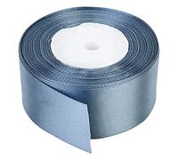 Trimming Shop Dark Silver Ribbon Roll - 40mm x 25 Metres - Double Sided Satin Brightly Coloured - 100% Polyester - for Gift Wrapping, Decorating, Arts and Craft - Machine Washable