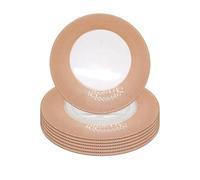 Trimming Shop Decorative Charger Plates for Parties, Checkered Design Glass for Dinner Table Decoration, Weddings, Birthday, Party, Tableware, Catering Events (33cm, Rose Gold, 6pcs)