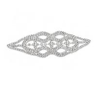 Trimming Shop Diamante Rhinestone Crystal Sew-On Motif Patch 130mm x 42mm