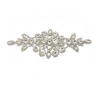 Trimming Shop Diamante Rhinestone Crystal Sew-On Motif Patch 230mm x 90mm