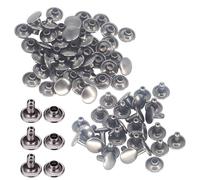 Trimming Shop Double Cap Rivets Leather Rivets Tubular Metal Studs for DIY Leathercrafts, Clothing Repair & Replacement, Handbag, Belts, 7mm x 5.5mm, Gunmetal Black, 100 Sets