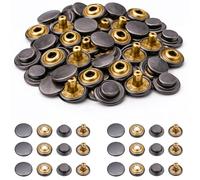 Trimming Shop Double Sided Brass Press Studs, 12.5mm, Gunmetal, 20pcs