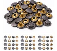Trimming Shop Double Sided Brass Press Studs, 12.5mm, Gunmetal, 50pcs